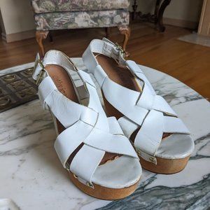 White platform heels